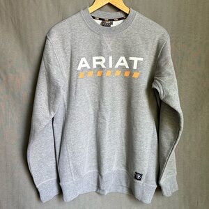 Ariat Men's Rebar Crewneck Sweater in Gray size Small